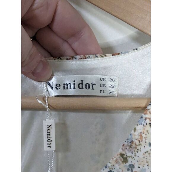 NWT Nemidor Women's Plus Size Collection Floral Printed Dress - Size 22 - Picture 9 of 9